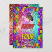 リスいけなレルスケートボードバースデーパーティー招待状 招待状 (正面/裏面)