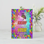 リスいけなレルスケートボードバースデーパーティー招待状 招待状 (スタンド正面)