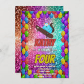 リスいけなレルスケートボードバースデーパーティー招待状 招待状 (正面/裏面)