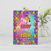 リスいけなレルスケートボードバースデーパーティー招待状 招待状 (スタンド正面)