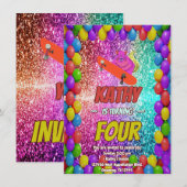 リスいけなレルスケートボードバースデーパーティー招待状 招待状 (正面/裏面)