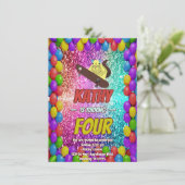 リスいけなレルスケートボードバースデーパーティー招待状 招待状 (スタンド正面)