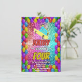 リスいけなレルスケートボードバースデーパーティー招待状 招待状 (スタンド正面)