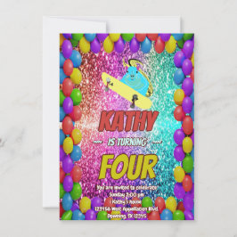 リスいけなレルスケートボードバースデーパーティー招待状 招待状