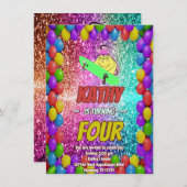 リスいけなレルスケートボードバースデーパーティー招待状 招待状 (正面/裏面)