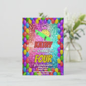 リスいけなレルスケートボードバースデーパーティー招待状 招待状 (スタンド正面)