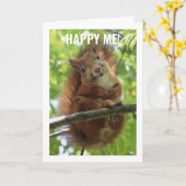 リスおっちょこちょいのが40歳の誕生日おめでとう!カード カード (黄色い花)