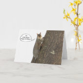 リスおもしろいの誕生日カード – こんにちは カード (黄色い花)