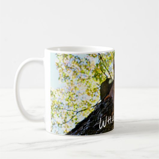 リスおもしろいクかわいい動物こんにちは コーヒーマグカップ (左)