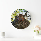 リスおもしろいクかわいい動物こんにちは ラージ壁時計 (ホーム)