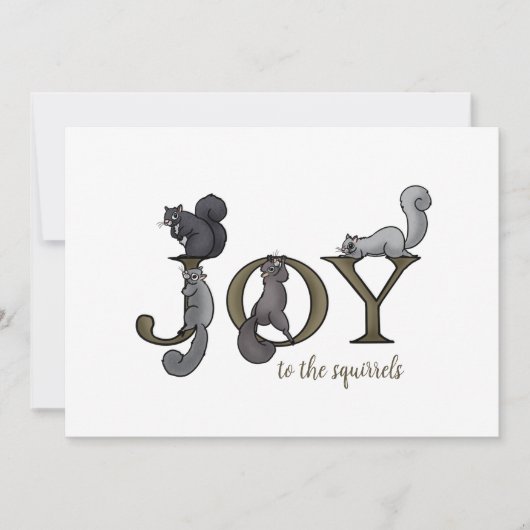 リスおもしろいス・クリスマスの喜び シーズンカード (正面)