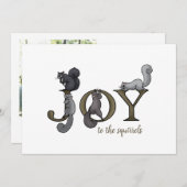 リスおもしろいス・クリスマスの喜び シーズンカード (正面/裏面)