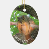 リスおもしろいリクリスマスのユーモア セラミックオーナメント (裏面)