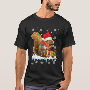 リスおもしろいリクリスマスデコレーションSanta Hat Xma Tシャツ