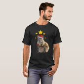 リスおもしろいリクリスマスデコレーションSanta Hat Xma Tシャツ (正面フル)