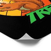 リスおもしろいリスの上のリスの鶏 ポスター (角)