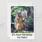 リスおもしろいルはナッツを行くあなたの誕生日カード (正面)