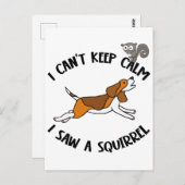 リスおもしろいルを追いかけるビーグル犬 ポストカード (正面/裏面)