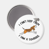 リスおもしろいルを追いかけるビーグル犬 マグネット (正面/裏面)