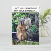 リスおもしろいルディーズナッツ大人のユーモア誕生日 カード (スタンド正面)