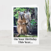 リスおもしろいルナッツのジョーク大人のユーモア誕生日 カード (正面)