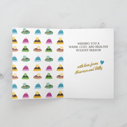 リスおもしろいル編み物の手作りクリスマスクロシェ シーズンカード (内部)