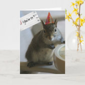 リスおもしろいル21歳の誕生日カード カード (黄色い花)