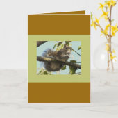 リスおもしろいル カード (黄色い花)