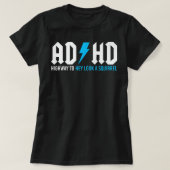 リスおもしろいレルに見えるADHDハイウェイ Tシャツ (デザイン正面)