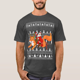 リスおもしろいレルラバーサンタライディングリス醜いCh Tシャツ