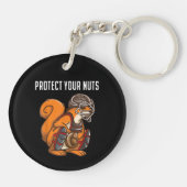 リスおもしろいレル恋人の野球捕手ギフトボーイズGi キーホルダー (裏面)