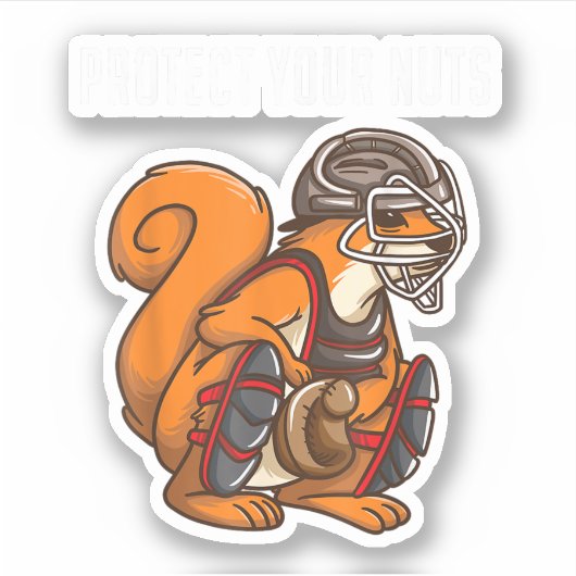 リスおもしろいレル恋人の野球捕手ギフトボーイズGi シール (正面)