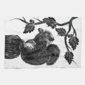 リスおよびドングリ キッチンタオル (横)