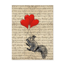 リスおよびハートの気球