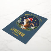 リスお洒落ル森林動物クリスマスカード 箔シーズンカード (回転した状態)