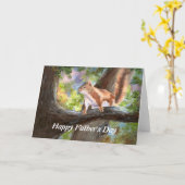 リスお父さんのデイカードを見ている カード (黄色い花)