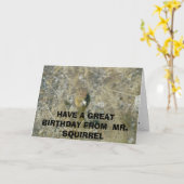 リスからのbithdayカード カード (黄色い花)