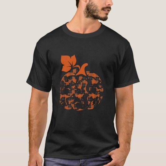リスかわいいカボチャの形ハロウィンサンクスギヴィン Tシャツ (正面)