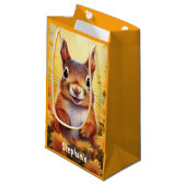 リスかわいい動物パーソナライズされたの子供の名前 スモールペーパーバッグ (正面アングル)