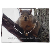 リスがあなたの抱き枕を見て ラージペーパーバッグ (正面)