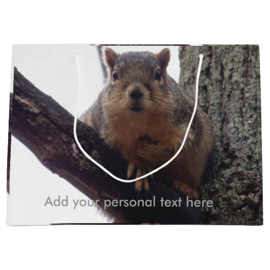 リスがあなたの抱き枕を見て ラージペーパーバッグ (正面)