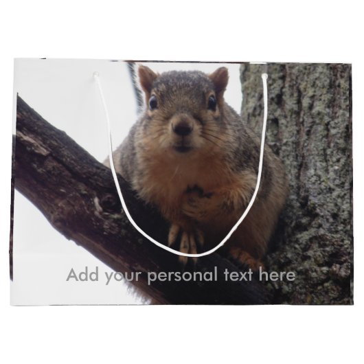 リスがあなたの抱き枕を見て ラージペーパーバッグ (裏面)