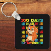 リスがかっこいい100日間 100日目の登校 キーホルダー (正面)