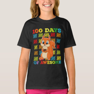 リスがかっこいい100日間 100日目の登校 Tシャツ