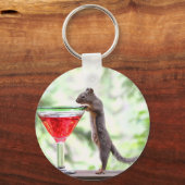 リスがカクテルを飲む キーホルダー (正面)