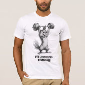 リスがトレーニングTシャツ - ウェイトリフティングシマリス Tシャツ (正面)