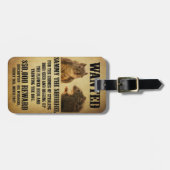 リスが付いている望まれたポスター ラゲッジタグ (正面横)