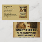 リスが付いている望まれたポスター 名刺 (正面/裏面)