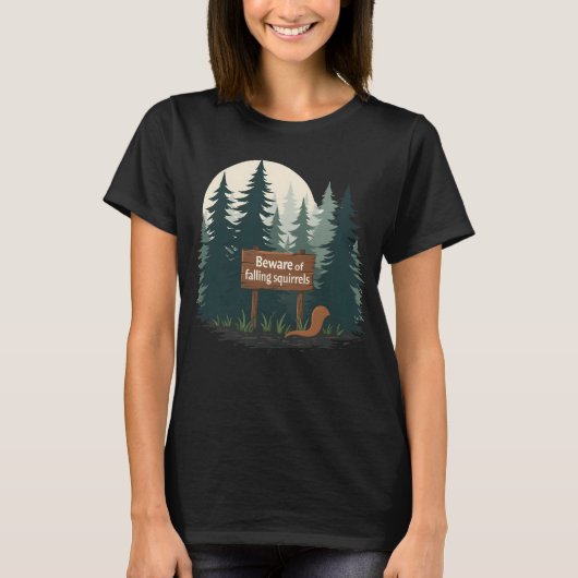 リスが倒れるTシャツに注意 Tシャツ (正面)