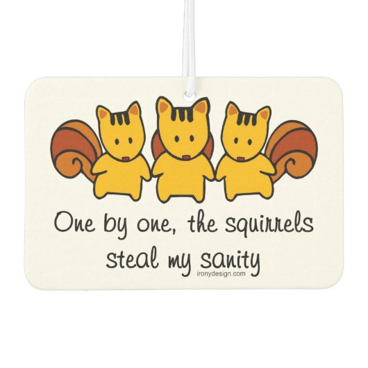 リスが僕の正気を取る カーエアーフレッシュナー (正面)